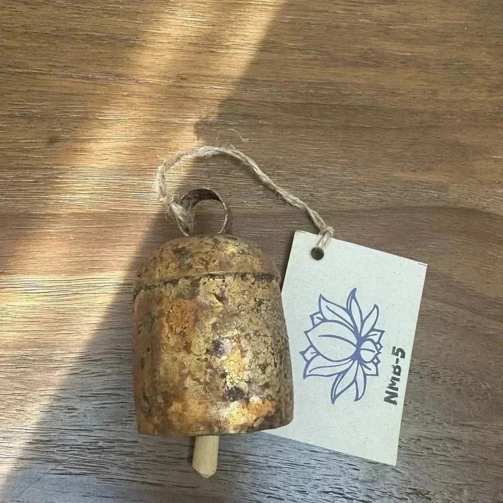NMB Handcrafted Nana Bell Chime Antique Style Xmas Decor Made In India Sz Small